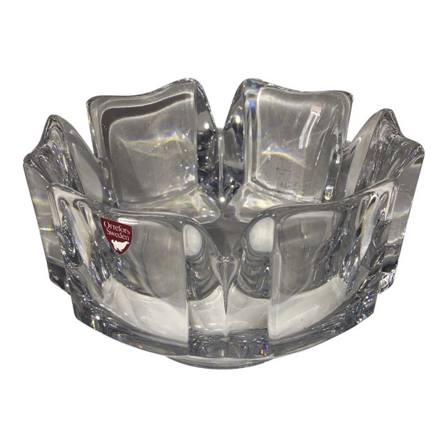 Orrefors Decorative Crystal Bowl For Sale