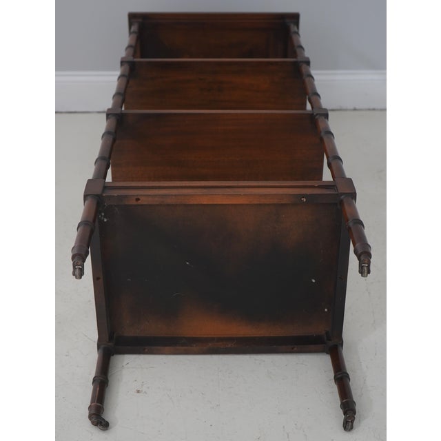 Regency Style 4 Tier Mahogany Bamboo Form Etagere For Sale - Image 12 of 12