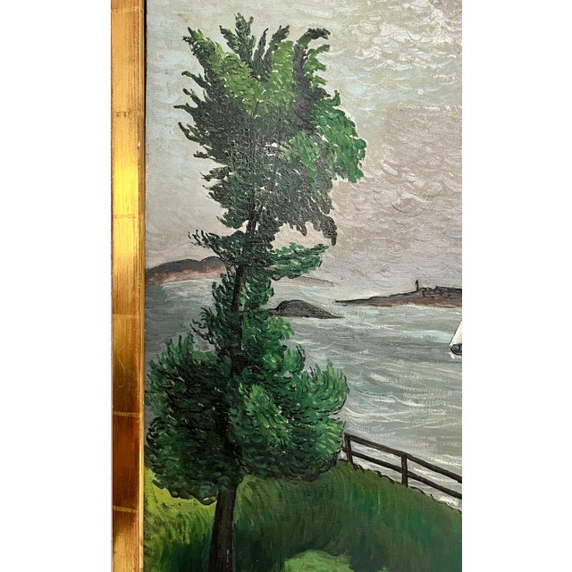 Morris Kantor, 1930 Oil Painting Sea Side Sailboats American Modernist WPA Artist Morris Kantor, 1930 For Sale - Image 9 of 12