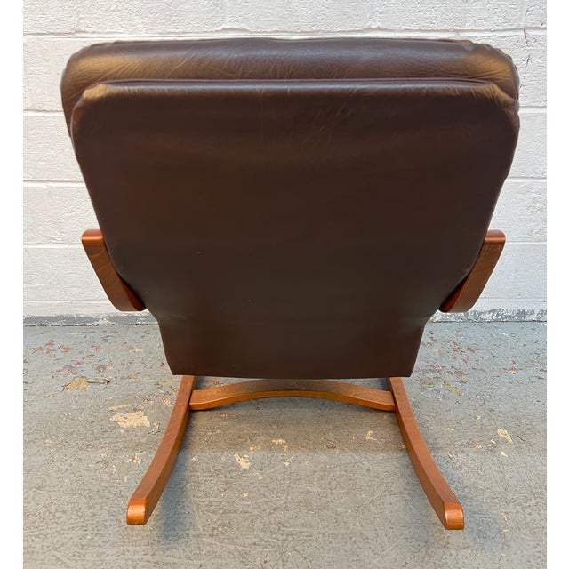 Vintage Bentwood and Leather Rocking Chair For Sale - Image 9 of 12