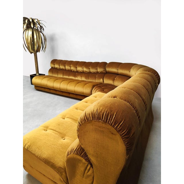 Textile Mid-Century Golden Hour Modular Sofa, 1970s, Set of 3 For Sale - Image 7 of 8