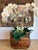 White Orchid Succulent Moss Faux Plant Arrangement For Sale - Image 9 of 9