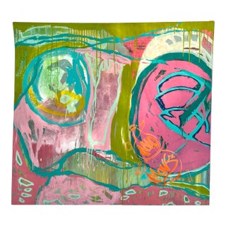 Original XL Modern Abstract Painting on Stretched Canvas For Sale