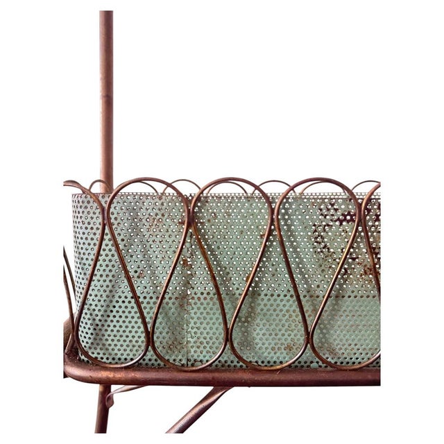 Mid-Century Modern French Perforated Metal Planter by Mathieu Matégot, 1956 For Sale - Image 9 of 16