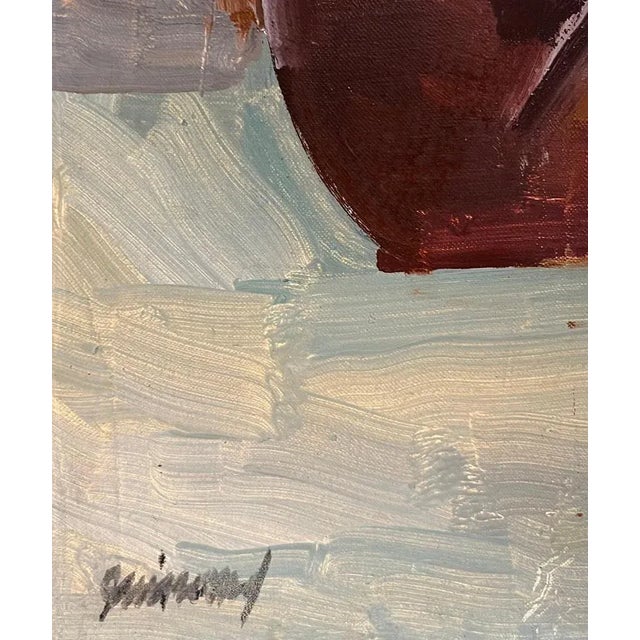 Modern René Guinand, Faded Flowers, 1980s, Oil on Canvas For Sale - Image 3 of 14