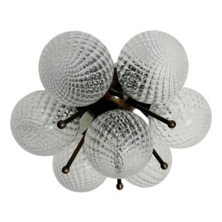 Sakura Balloton Bronzed Clear Globe Flush Mount by Fabio LTD For Sale