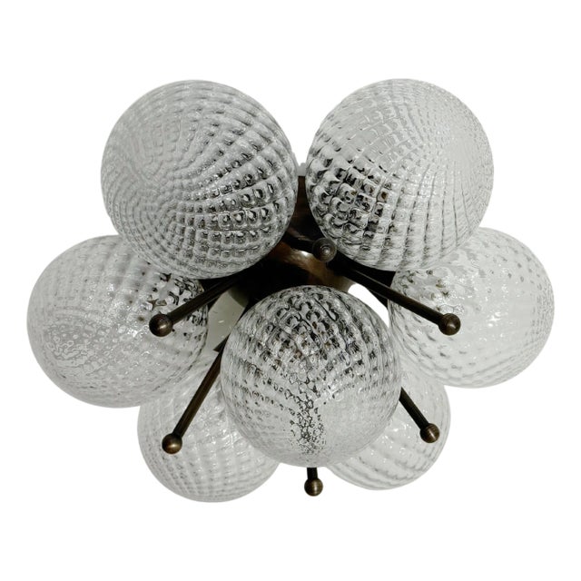 Sakura Balloton Bronzed Clear Globe Flush Mount by Fabio LTD For Sale