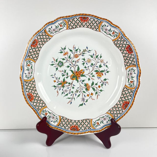 Dinner Plates with Rouen Sainfoin Pattern from Gien, 1990, Set of 8 For Sale - Image 3 of 12