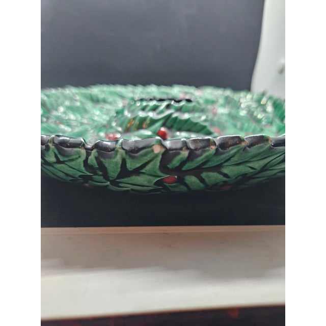 Lefton Vintage Lefton Holly Patterned Serving Wreath and Hobbiest Bowl For Sale - Image 4 of 4