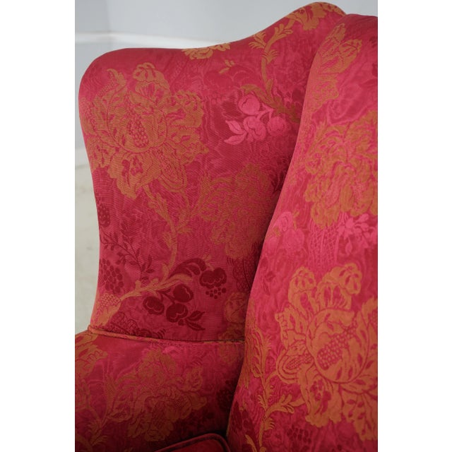 1990s Stickley Colonial Williamsburg Chippendale Style Wing Back Easy Chair For Sale - Image 15 of 18