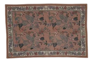 1970s Vintage Needle Point Rug - 5'9" X 8'9"