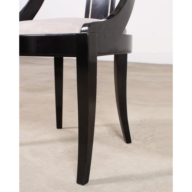 Set of Eight French Art Deco Lacquered Gondola Dining Chairs For Sale - Image 15 of 18
