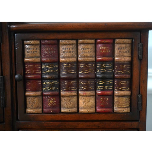 Theodore Alexander Leather Top Mahogany Faux Book Desk For Sale - Image 11 of 18