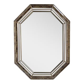 Venetian LaBarge Style Octagonal Tortoise Wall Mirror For Sale