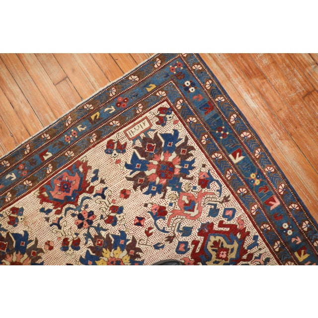 Antique Zeychour Caucasian Kuba Rug - 4'3" x 5'3" For Sale - Image 4 of 7