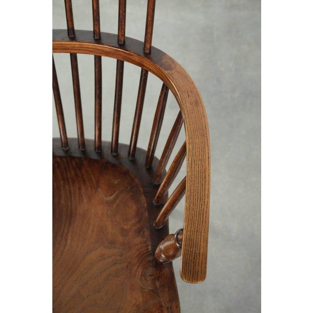 Brown Antique English Windsor Highback Chair, 19th Century For Sale - Image 8 of 14