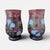 Vintage Hand Painted Purple Glass Hurricanes- A Pair For Sale - Image 10 of 17