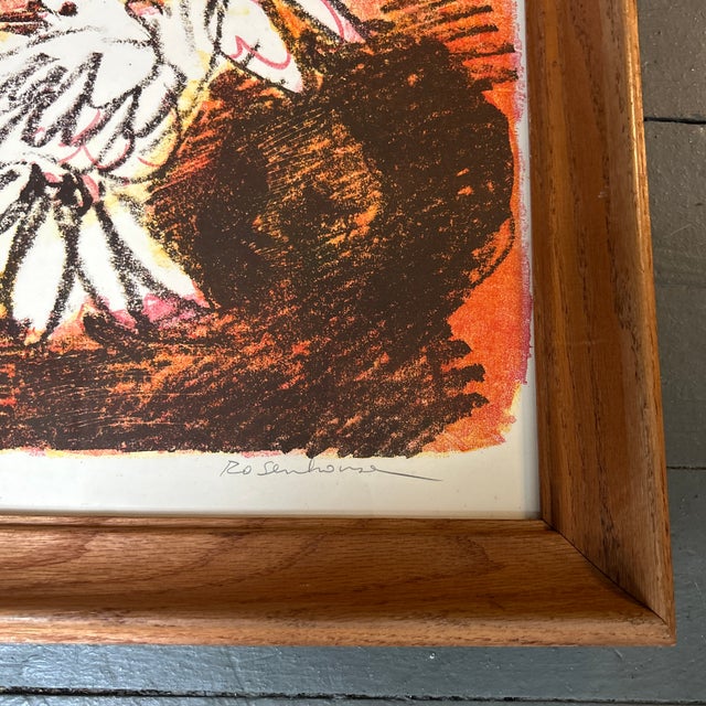 1960’s Mid Century Modern Lithograph “Bird Ascending” For Sale - Image 4 of 5