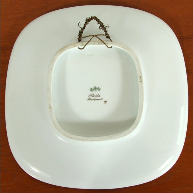 Vintage 1950's Rosenthal China Pink & Gold Florida Wall Charger Plate For Sale In Providence - Image 6 of 8