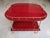 Bright Red Goatskin Bar Cart with Wings by Aldo Tura, in Very Good conditions. Designed 1950 to 1959 This piece has an...