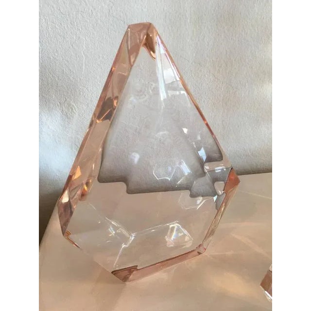 Hollywood Regency Pink Lucite Spheres Statues - a Pair For Sale - Image 4 of 11