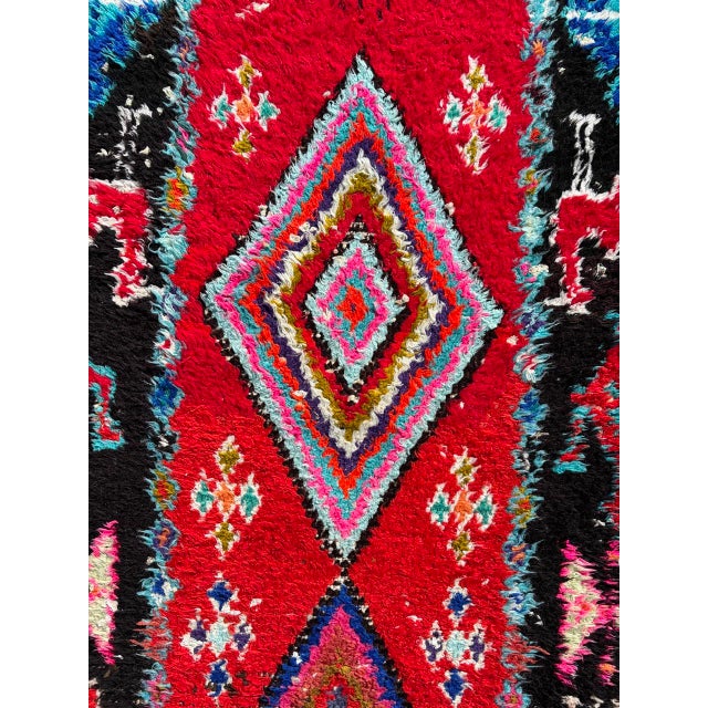 Textile Mid-Century Red Berber Moroccan Cotton Rug For Sale - Image 7 of 9