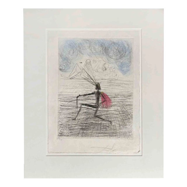 Salvador Dali, Chevalier à Genou (Kneeling Knight), Etching, 1960s For Sale