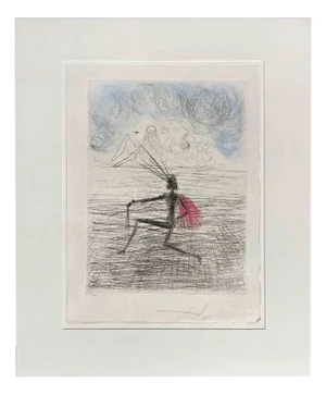Salvador Dali, Chevalier à Genou (Kneeling Knight), Etching, 1960s