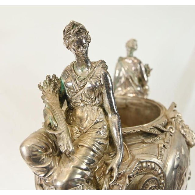 Metal Napoleon III French Silvered Bronze Centrepiece Bowl For Sale - Image 7 of 11