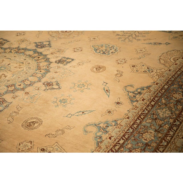 Textile Antique Distressed Yezd Carpet - 10'4" x 14' For Sale - Image 7 of 15