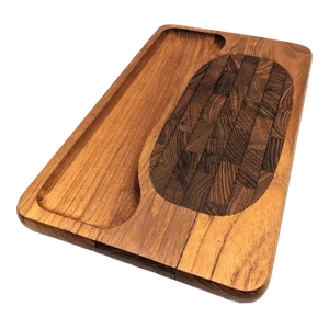 1970s Staved Teak Wood Cheese and Charcuterie Tray