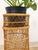 Vintage Round Wicker Plant Stand Woven Boho Coastal Decor Accent Rattan Pedestal For Sale - Image 9 of 9