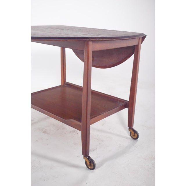 Wood Mid-Century Modern Danish Tea Trolley with Flaps, 1960 For Sale - Image 7 of 12