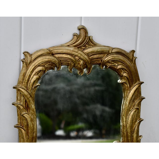Glass Vintage Syroco Gold Wall Mirror Ornate Hollywood Regency Rococo For Sale - Image 7 of 11