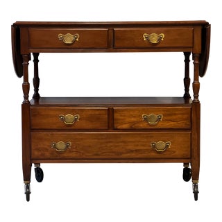 Pennsylvania House Cherry Drop Leaf Rolling Server For Sale