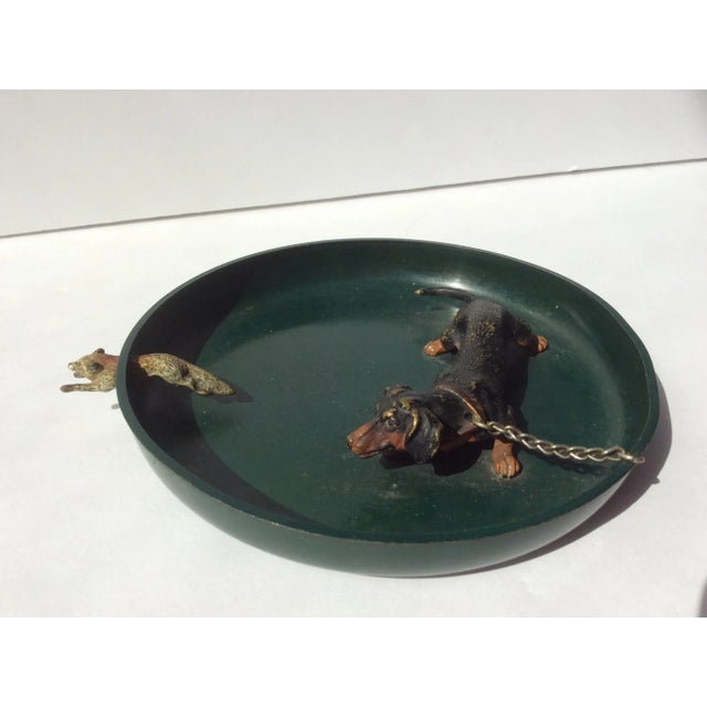 Vienna Bronze Dog & Fox Chase Green Tray For Sale - Image 5 of 8