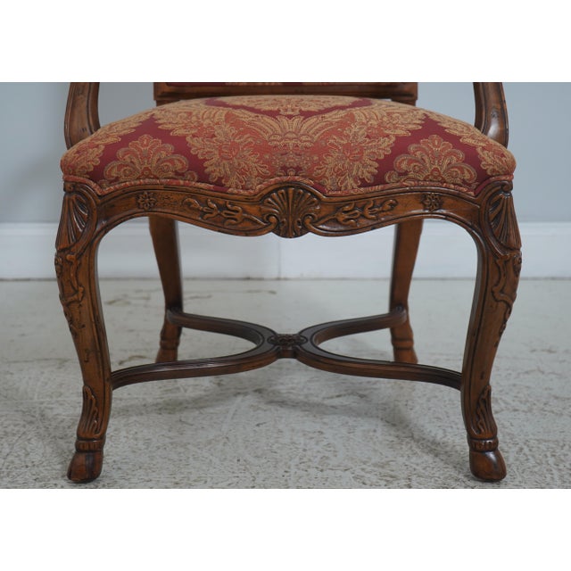 Set of 8 Louis XV Style Burgundy and Gold Dining Chairs For Sale - Image 11 of 18