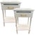 A pair of coastal-inspired one-drawer nightstands featuring elegant faux bamboo turned legs and a lower display shelf for...