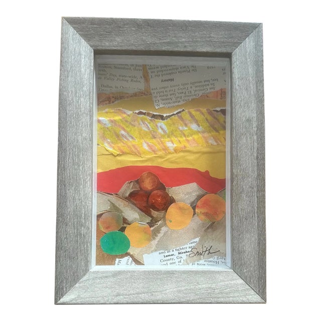 Signed Original Framed Collage by Nancy Smith For Sale