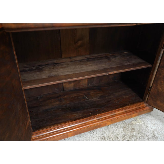 Wood Antique Italian 18th Century Burl Wood 2 Door 2 Drawer Credenza Cabinet For Sale - Image 7 of 18