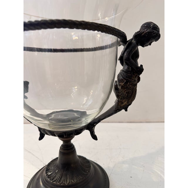 Cherub Centerpiece Vase on Bronze Base For Sale In Miami - Image 6 of 10