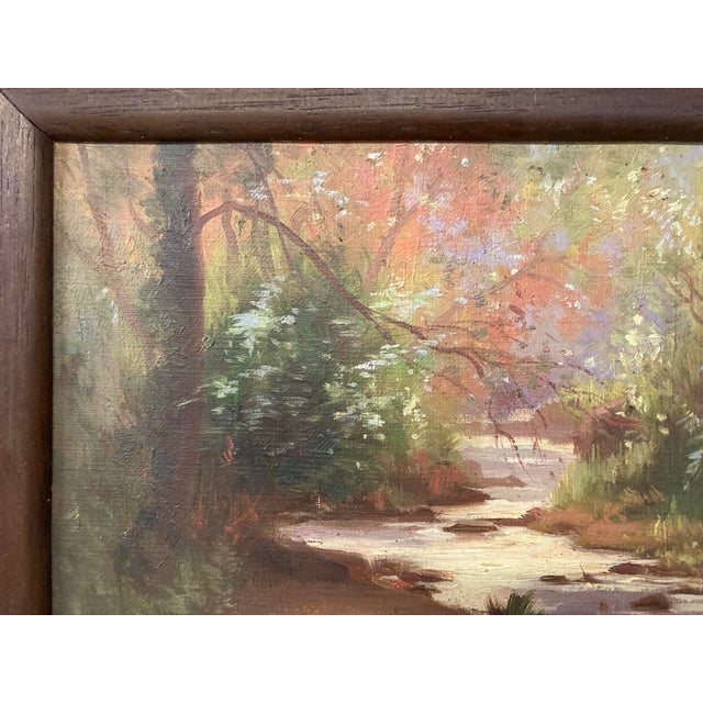 L. Le Royan, Landscape with a Stream, 1950s, Oil on Canvas, Framed For Sale - Image 4 of 13