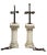 Stone Antique White Marble Column Form Table Lamps - A Pair For Sale - Image 7 of 11