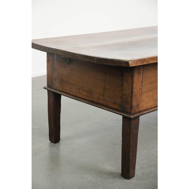 Antique Southern European Rectangular Walnut Coffee Table with Two Drawers For Sale - Image 12 of 17