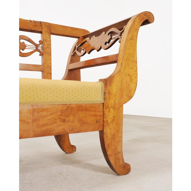 Monumental Swedish Biedermeier Style Burl Hall Bench 11.5 Ft For Sale - Image 14 of 18
