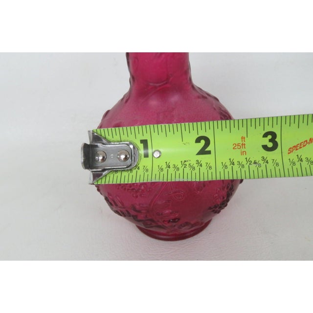 Hollywood Regency Avon Empty Magenta Glass Bottle With Stopper 1970s Skin So Soft Decanter 4884b For Sale - Image 3 of 9