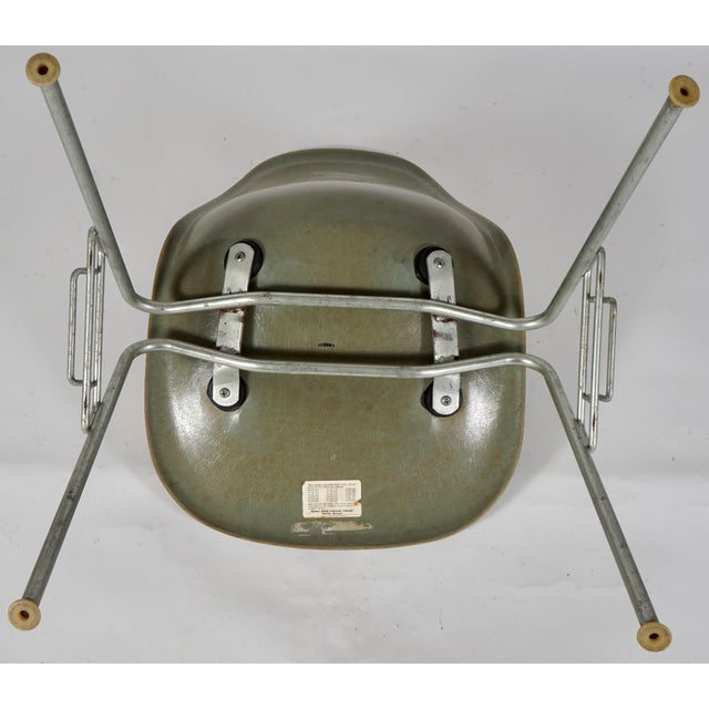 Green Vintage Eames Fiberglass DSS Stacking Chairs by Charles and Ray Eames for Herman Miller Set of 4 For Sale - Image 8 of 12