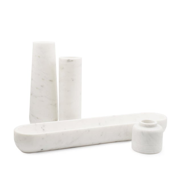 Stone Nizzoli White Vase- Small For Sale - Image 7 of 9