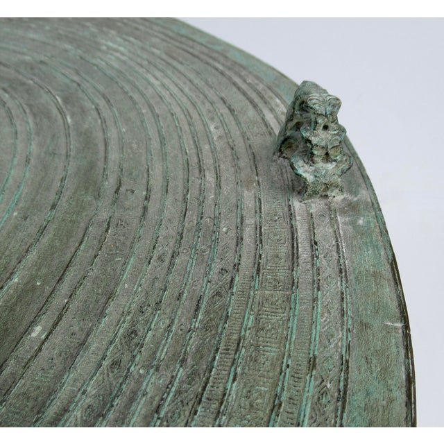 Antique Southeast Asian Bronze Rain Drum Side Table For Sale - Image 9 of 18