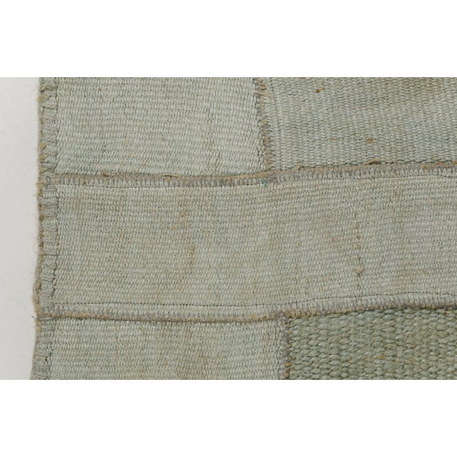 Textile Light Green Oushak Wool Carpet For Sale - Image 7 of 10